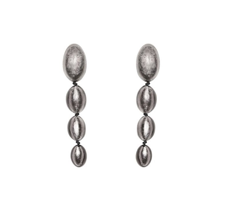 Monies Long Earrings in Gray Polyester