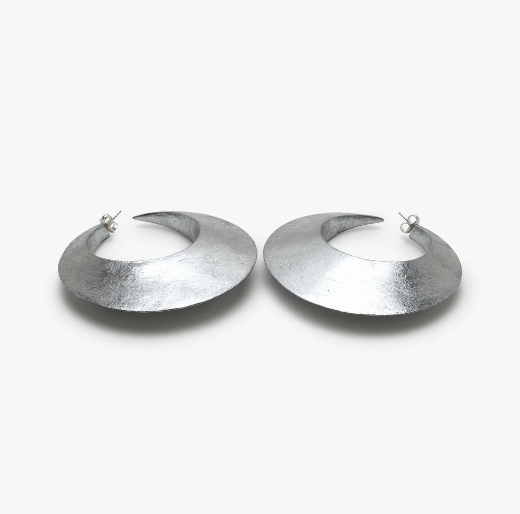 Monies Eclipse Earrings in Acacia and Silver Foil