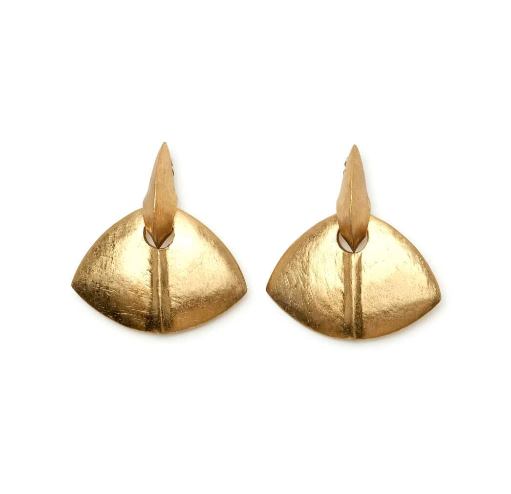 Monies Florence Earrings in Acacia Wood and Gold Foil