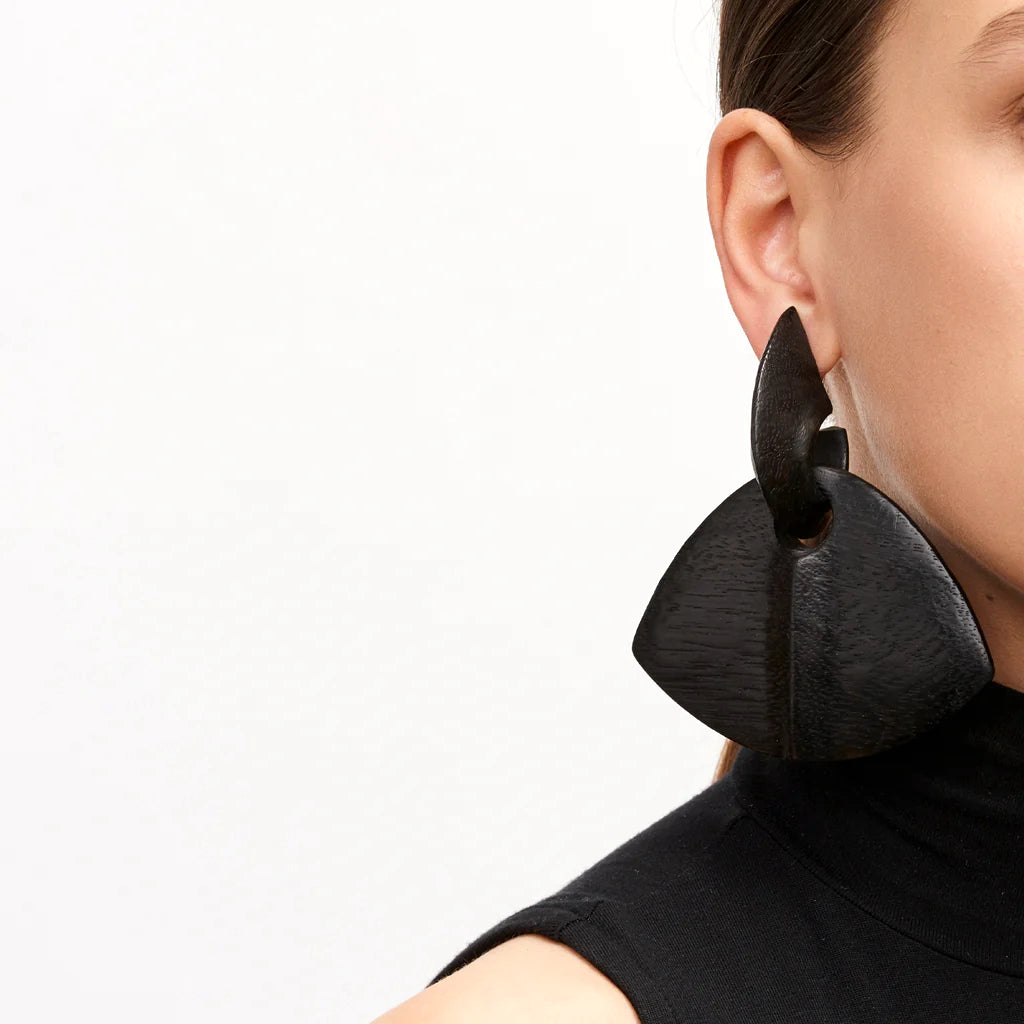 Monies Florence Earrings in Black Acacia