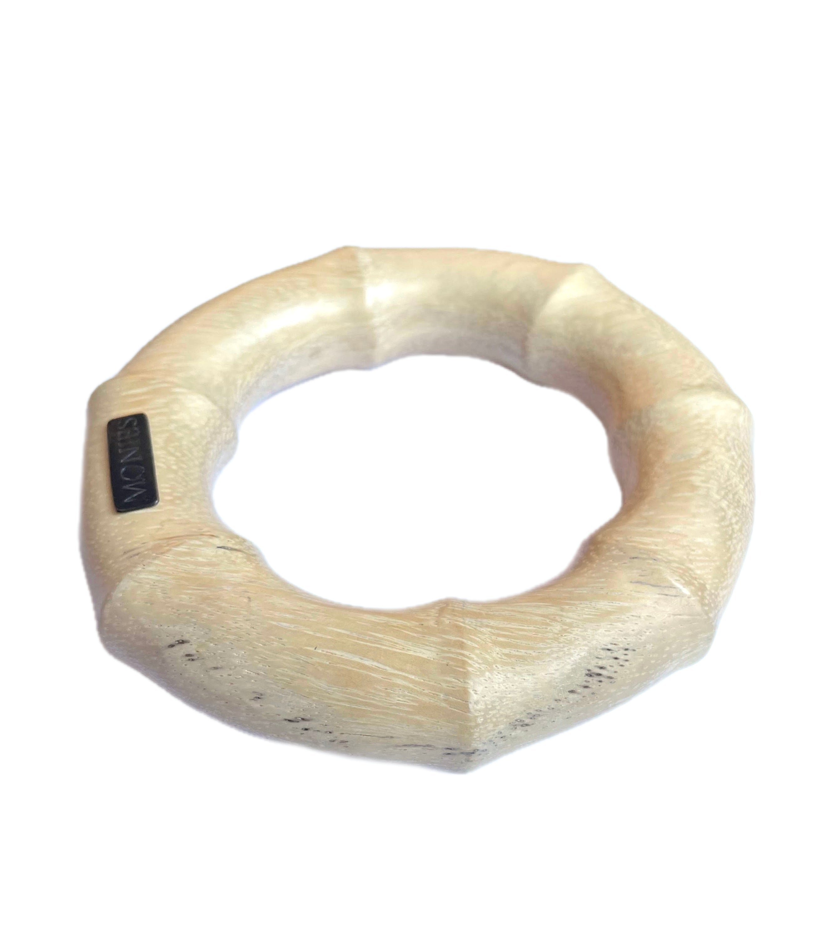 Monies Chunky Cuff Bracelet in Light Wood