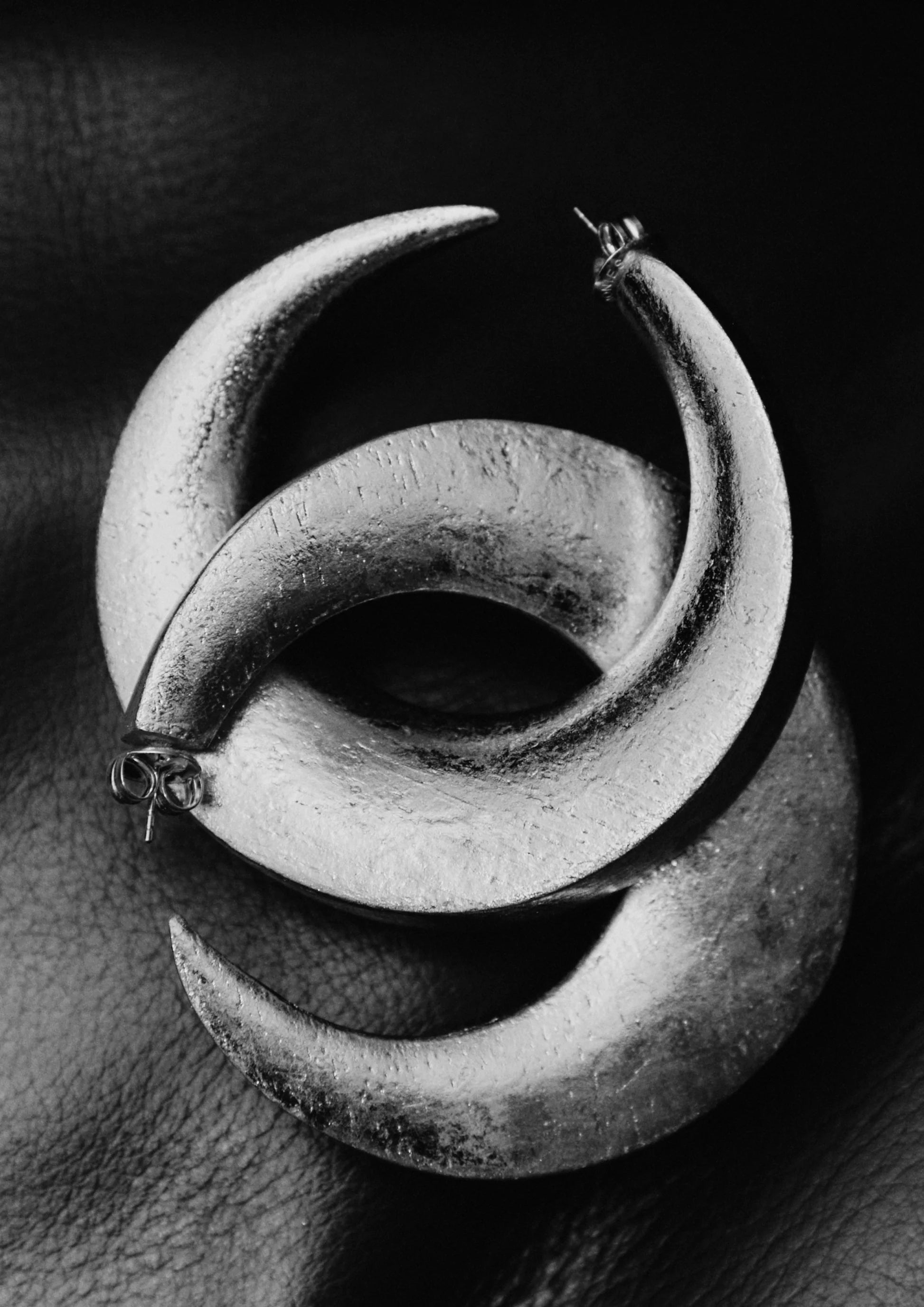 Monies Full Moon Earrings in Acacia and Silver Foil