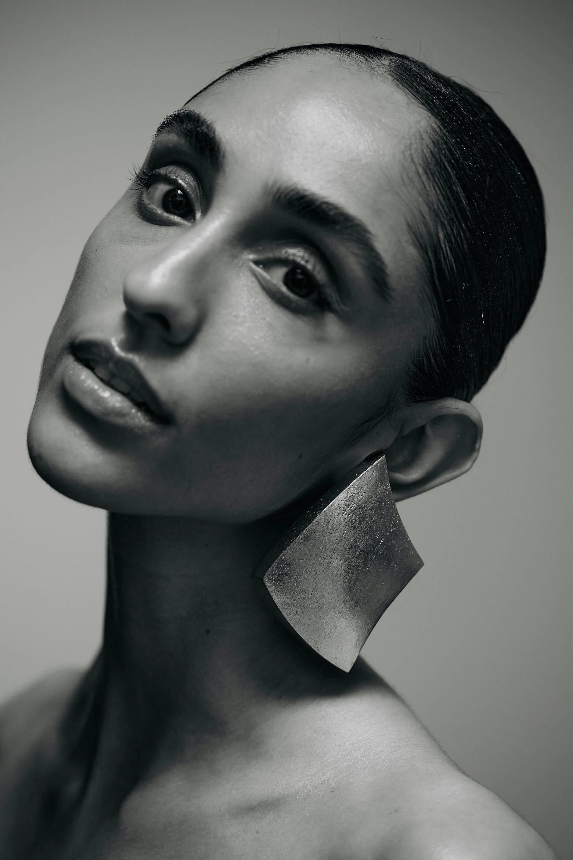 Monies Zenith Earrings in Acacia and Silver Foil