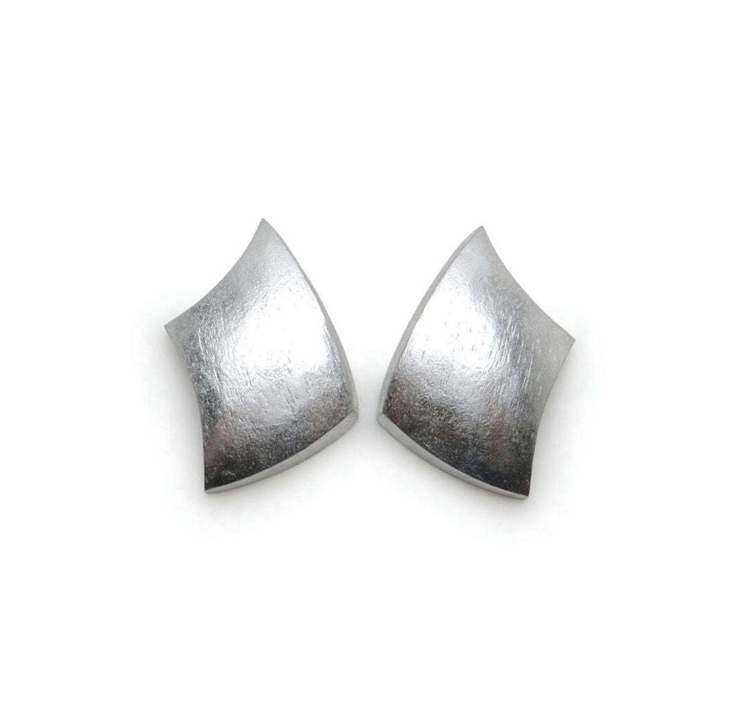 Monies Zenith Earrings in Acacia and Silver Foil