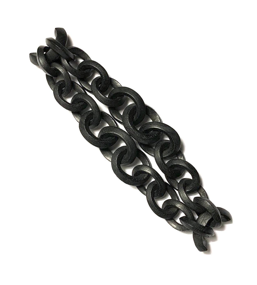 Monies Black Double Chain Link Bracelet