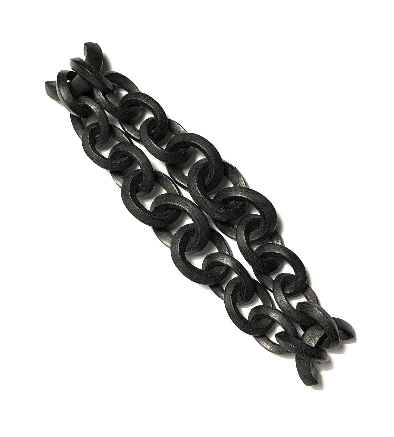 Monies Black Double Chain Link Bracelet
