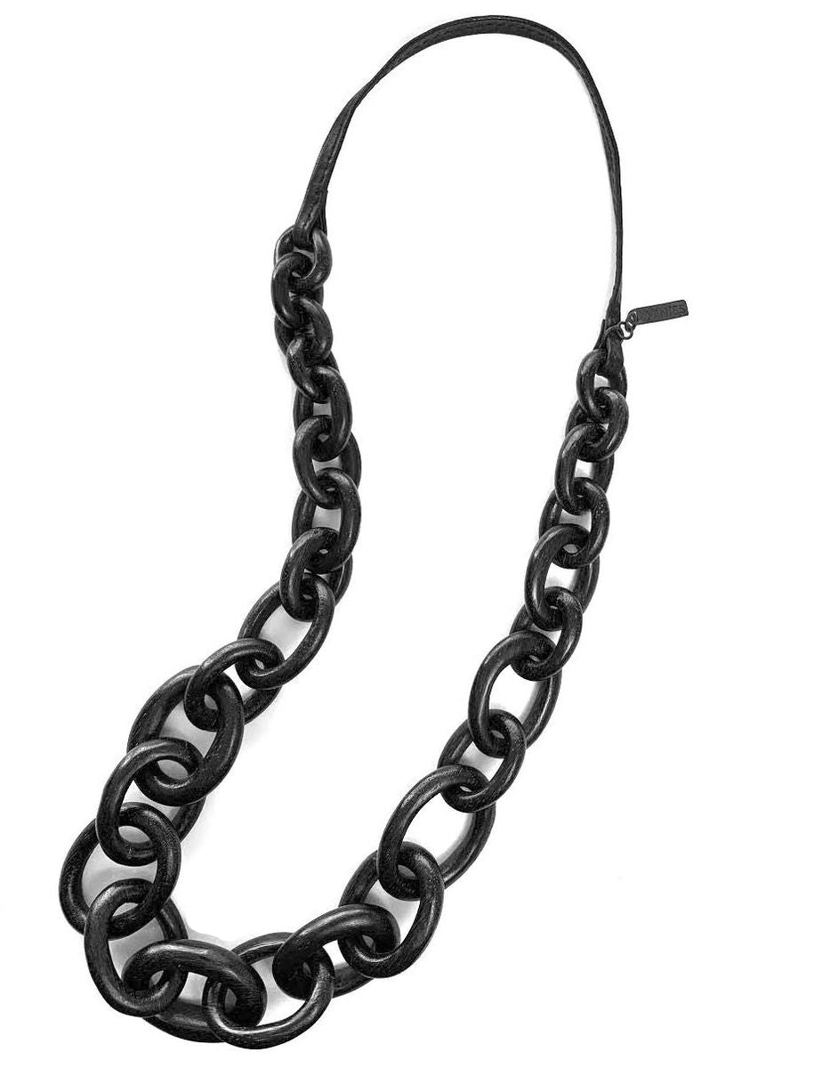 Monies Long Black Chain Necklace