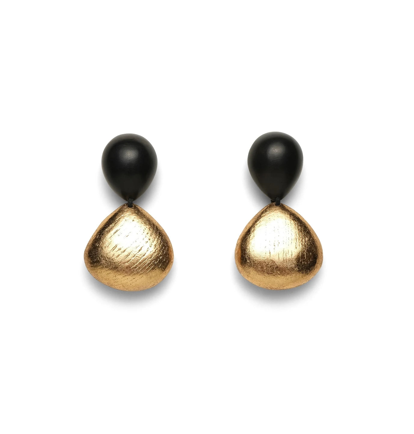 Monies Earrings in Kamagong and Gold Foil