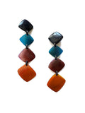 Monies Extra Long Horn Earrings in Warm Earth Tones