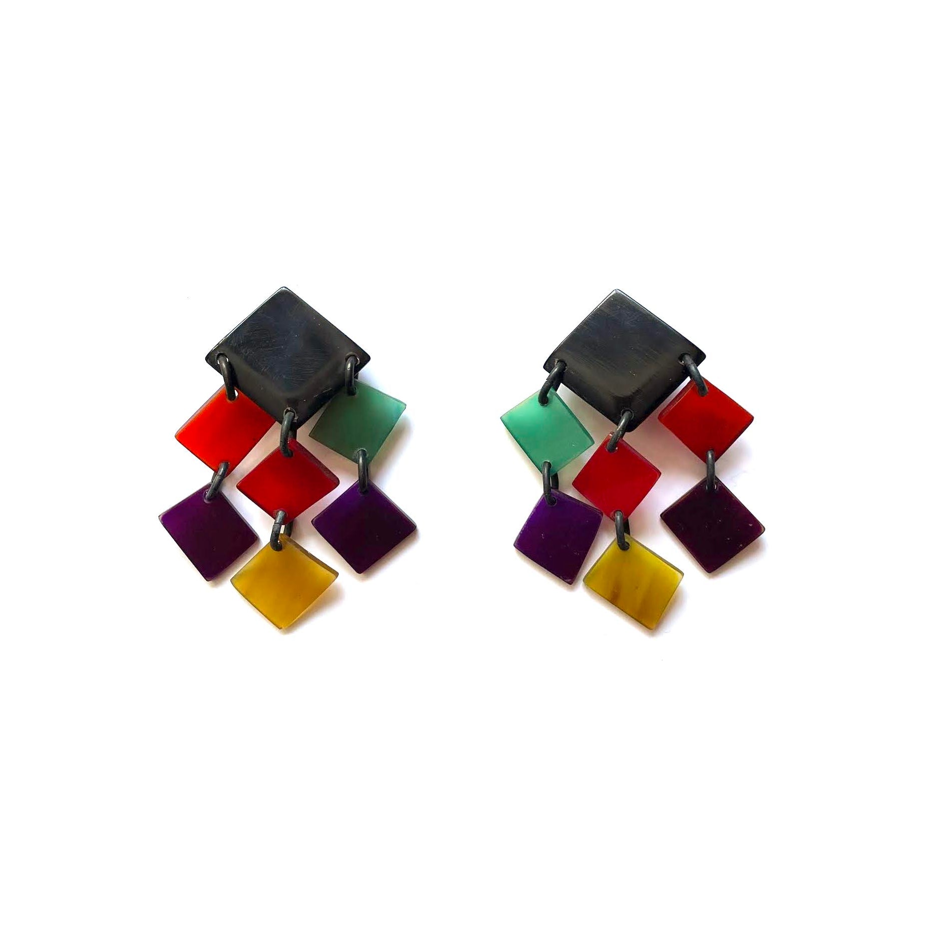 Monies Multicolor Harlequin Style Earrings