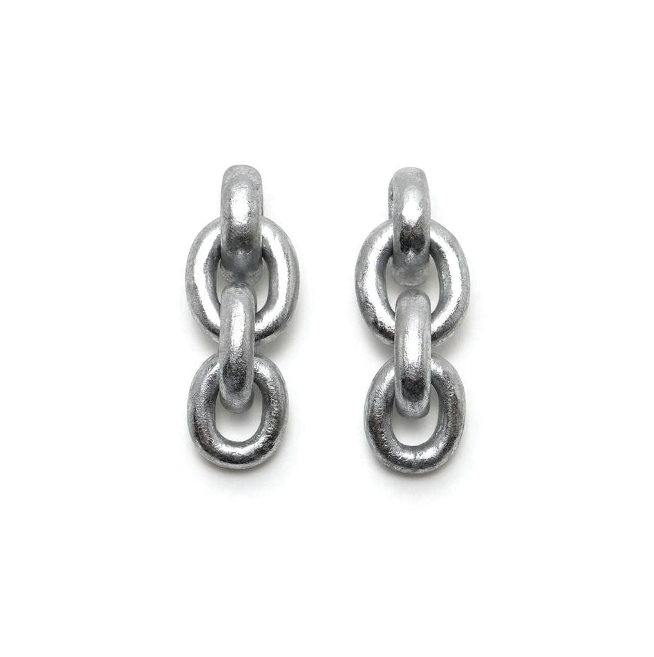 Monies Orbit Chain Earrings in Acacia and Silver Foil