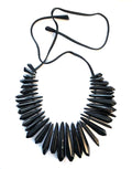 Monies Spiky Black Necklace in Polyester