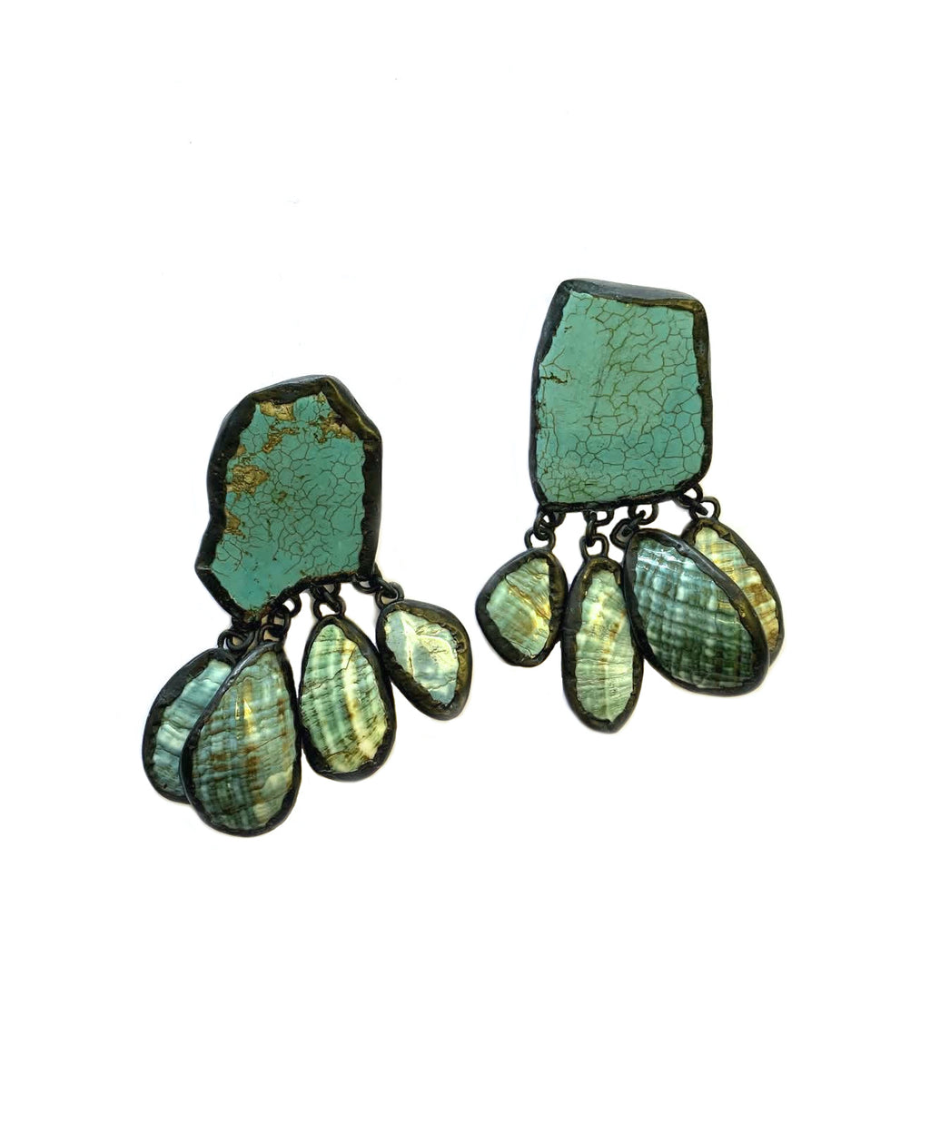 Monies Turquoise Shell & Stone Earrings