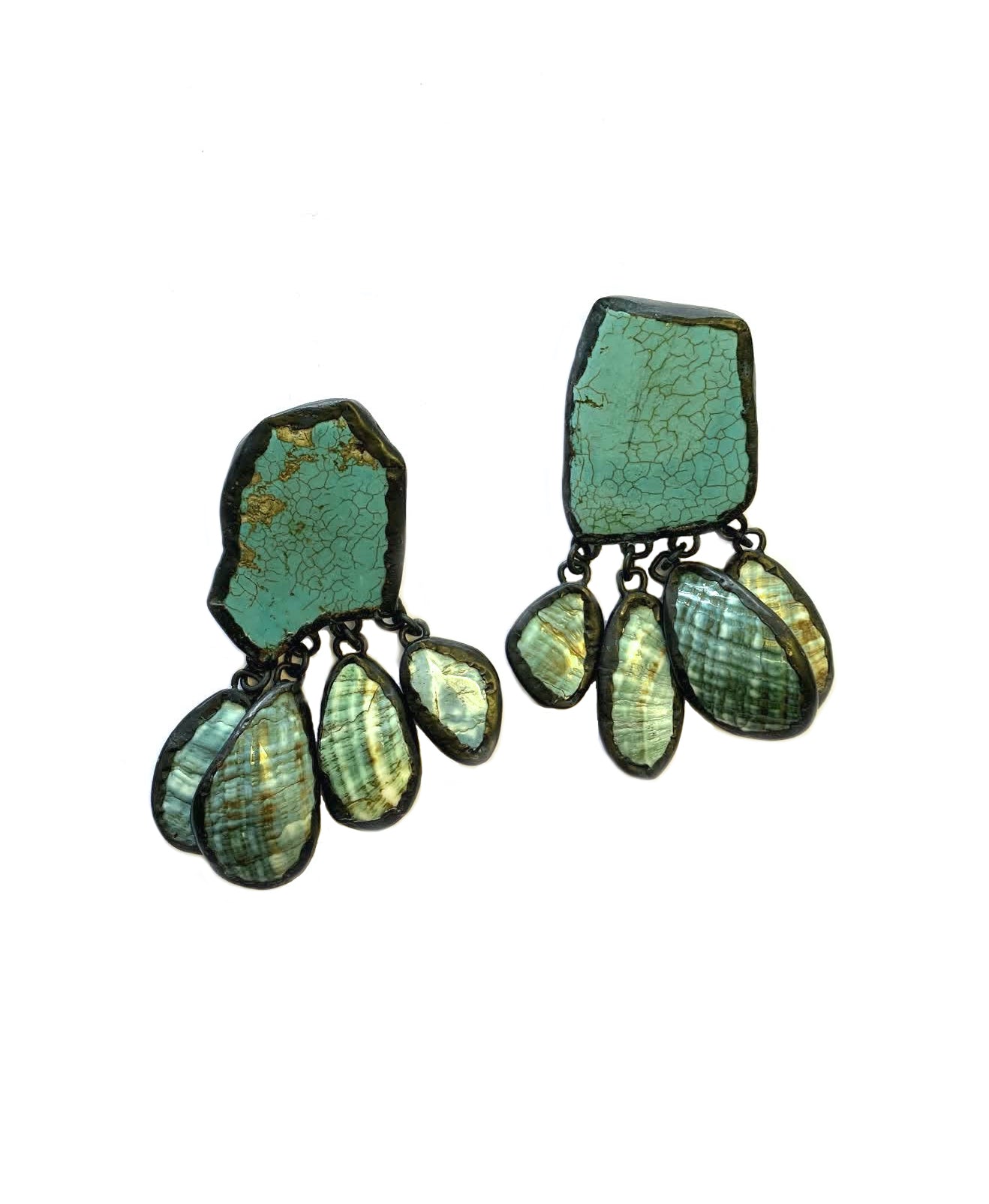 Monies Turquoise Shell & Stone Earrings