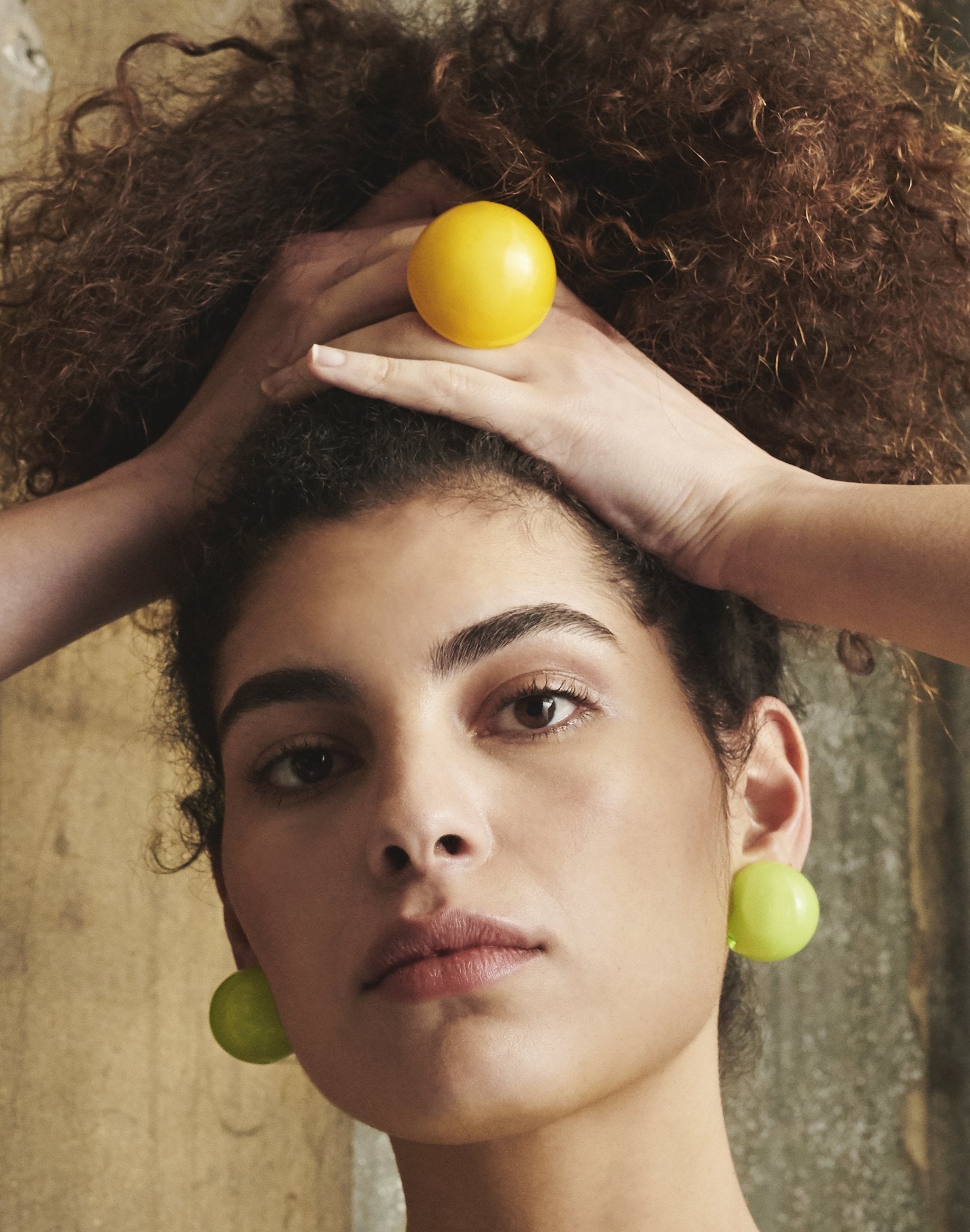Monies Large Ball Ring in Lemon Yellow
