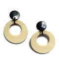 Marion Godart Huge Cream White Retro Hoop Earrings