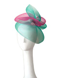 Mustahöyhen Crin Fascinator Mint Green & Hot Pink