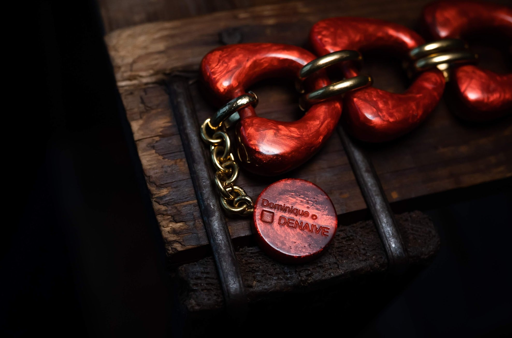 Dominique Denaive Warm Red Resin Bracelet