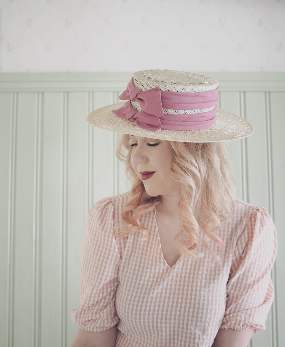 Misa Harada Summer Hat with Pink Bows