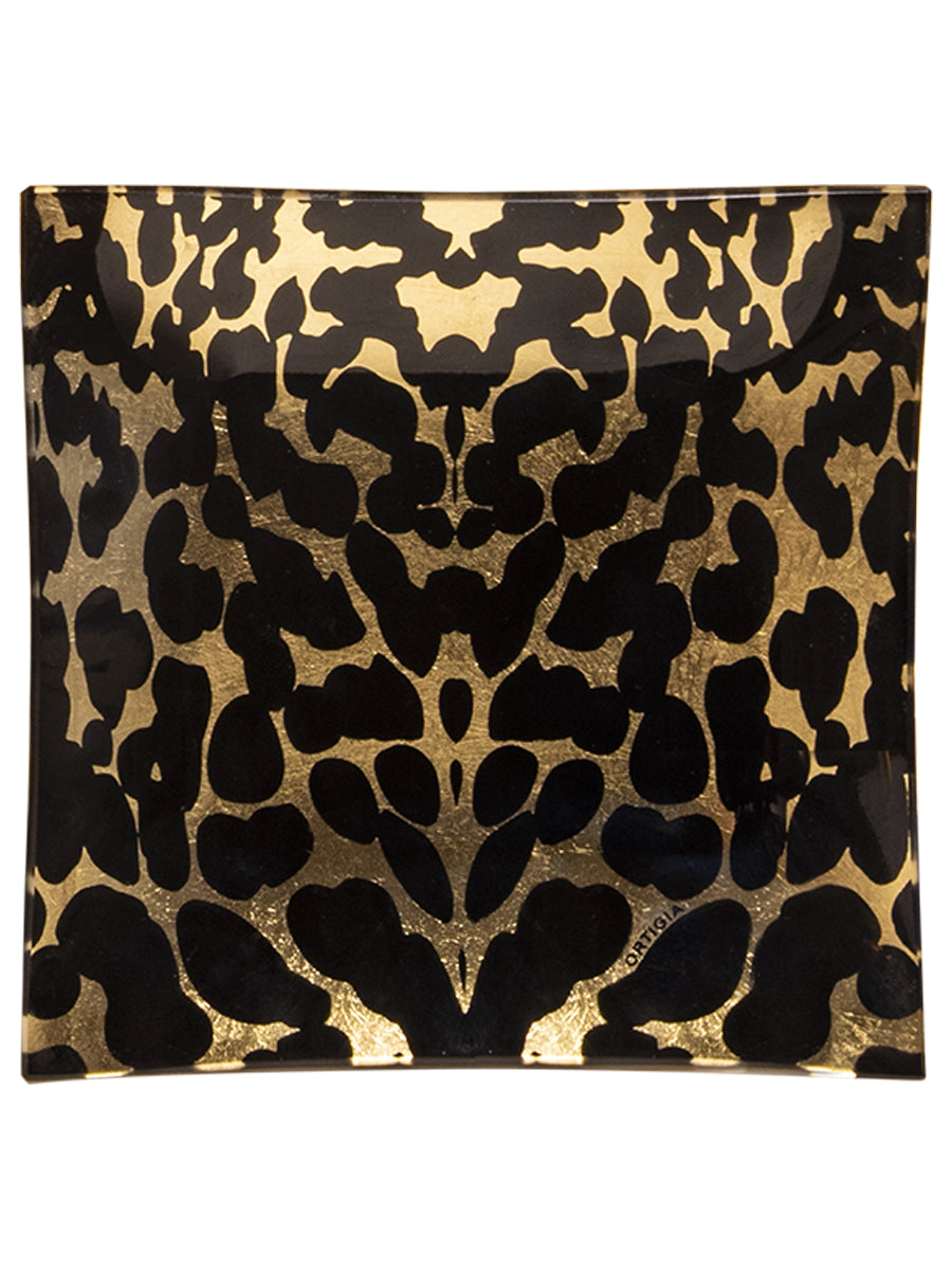 Ortigia Glass Plate Gattopardo Square 16 x 16cm