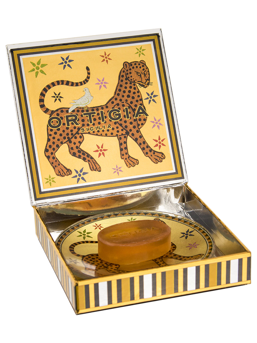Ortigia Ambra Nera Glass Plate & Soap