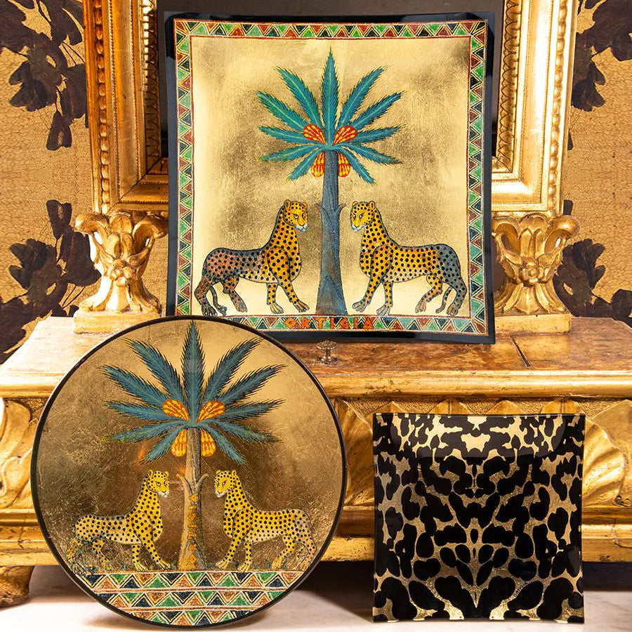Ortigia Glass Plate Gattopardo Square 16 x 16cm