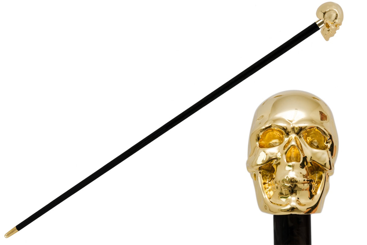 Pasotti Gold Skull Cane﻿