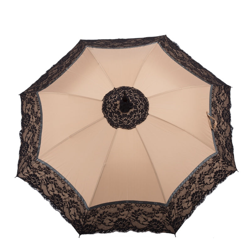 Pasotti Victorian Style Parasol with Black Lace
