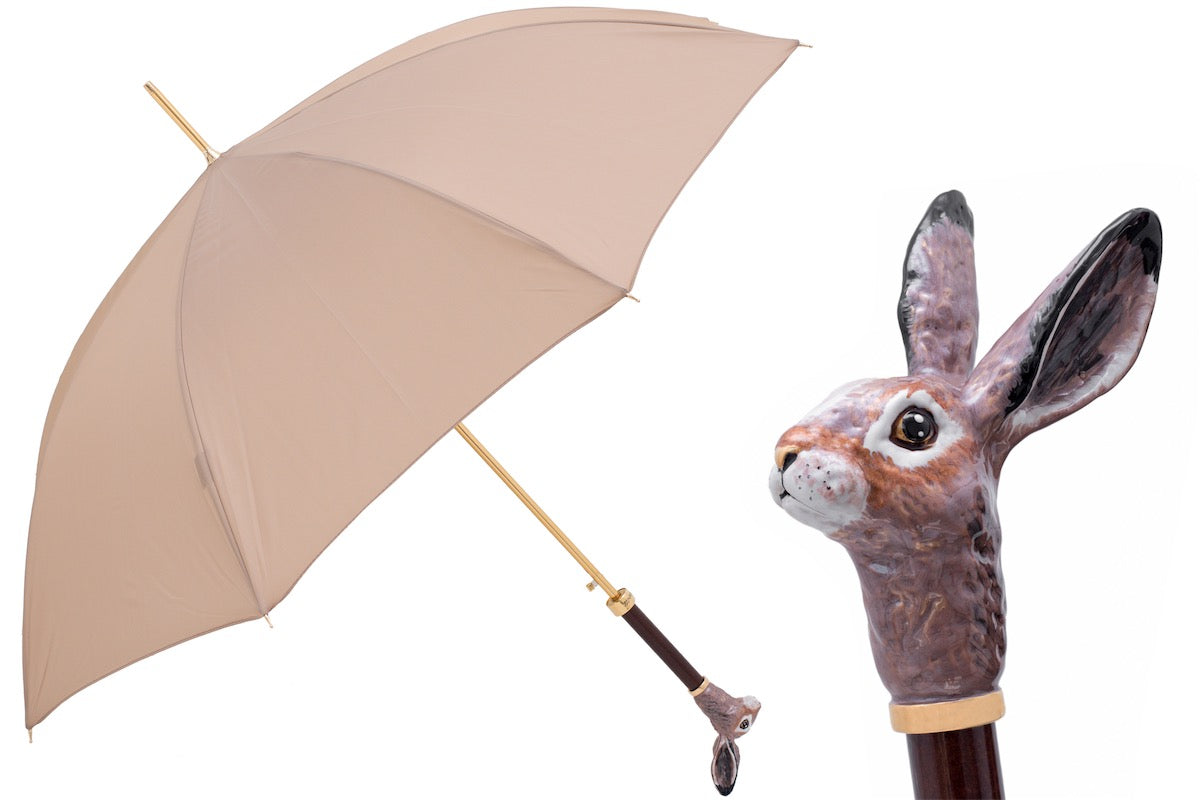 Pasotti Umbrella with Enameled Bunny Handle