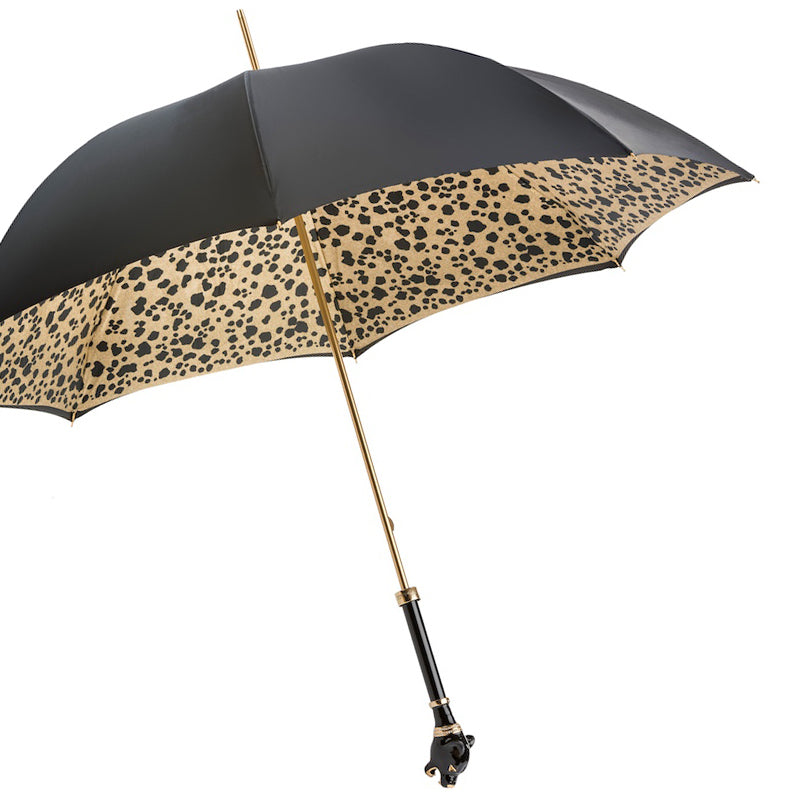 Pasotti Black Panther Umbrella with Swarovski Crystals