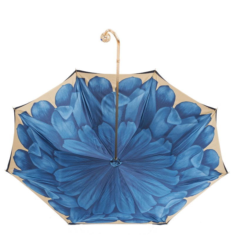 Pasotti Luxury Blue Dahlia Umbrella