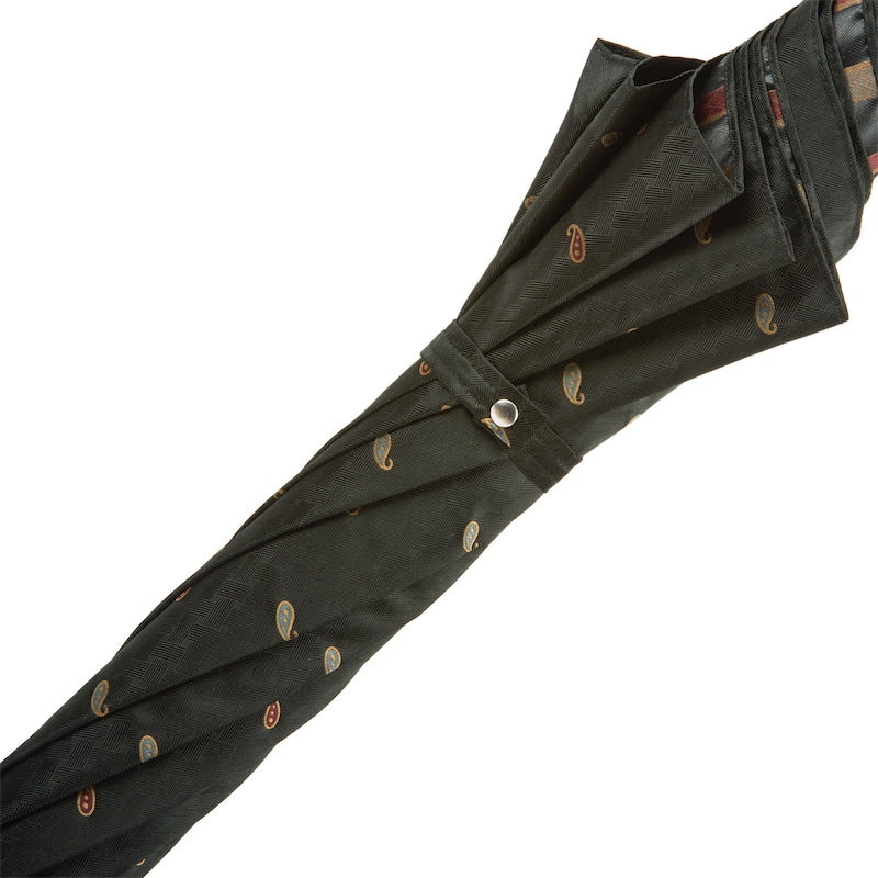 Pasotti Gentleman's Paisley Umbrella with Leather Handle