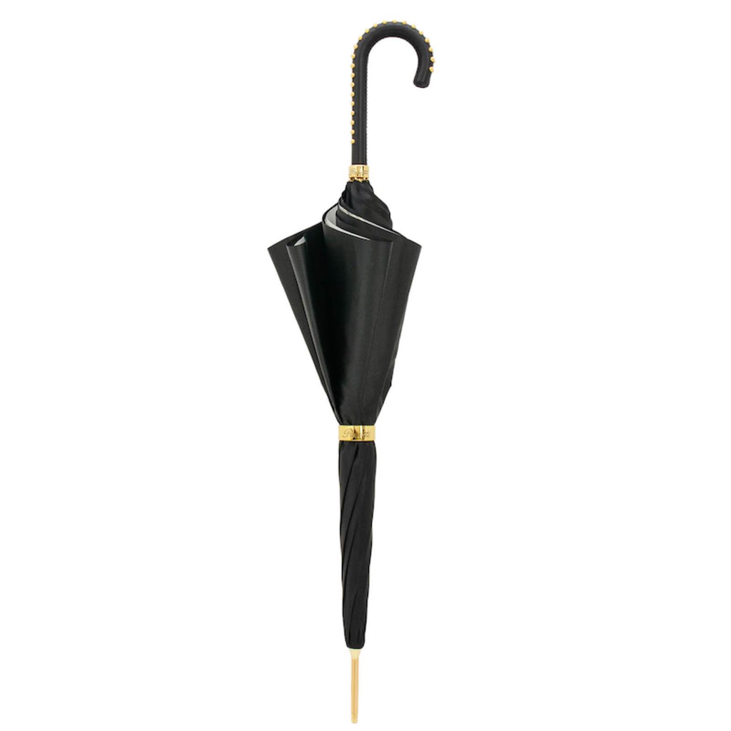 Pasotti Black Umbrella with Bridles Print, Double Cloth