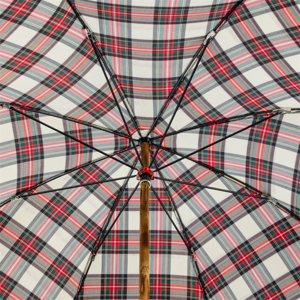 Pasotti Classic Tartan Umbrella with Wooden Handle