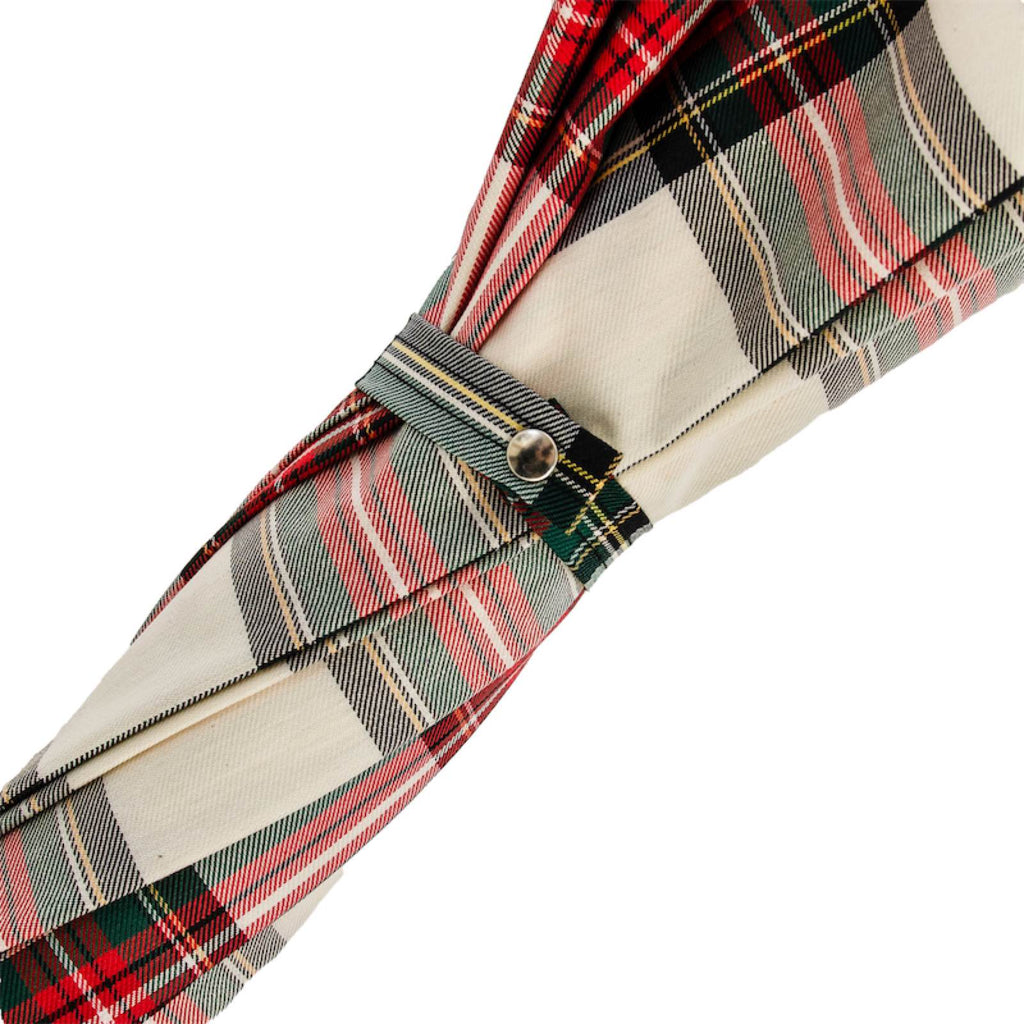 Pasotti Classic Tartan Umbrella with Wooden Handle
