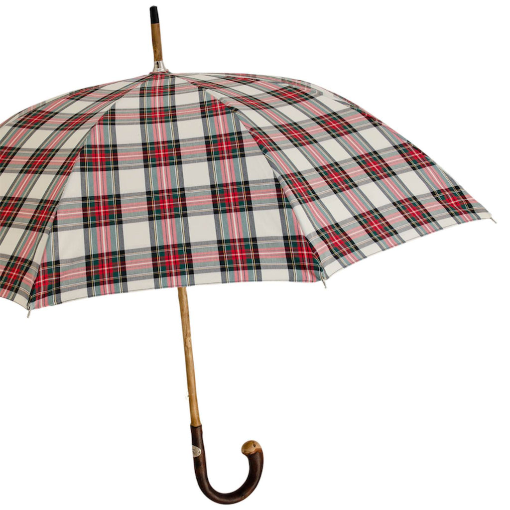 Pasotti Classic Tartan Umbrella with Wooden Handle