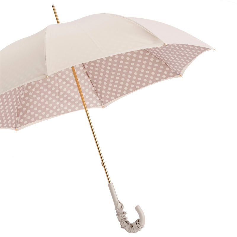 Pasotti Cream White Umbrella with Dots