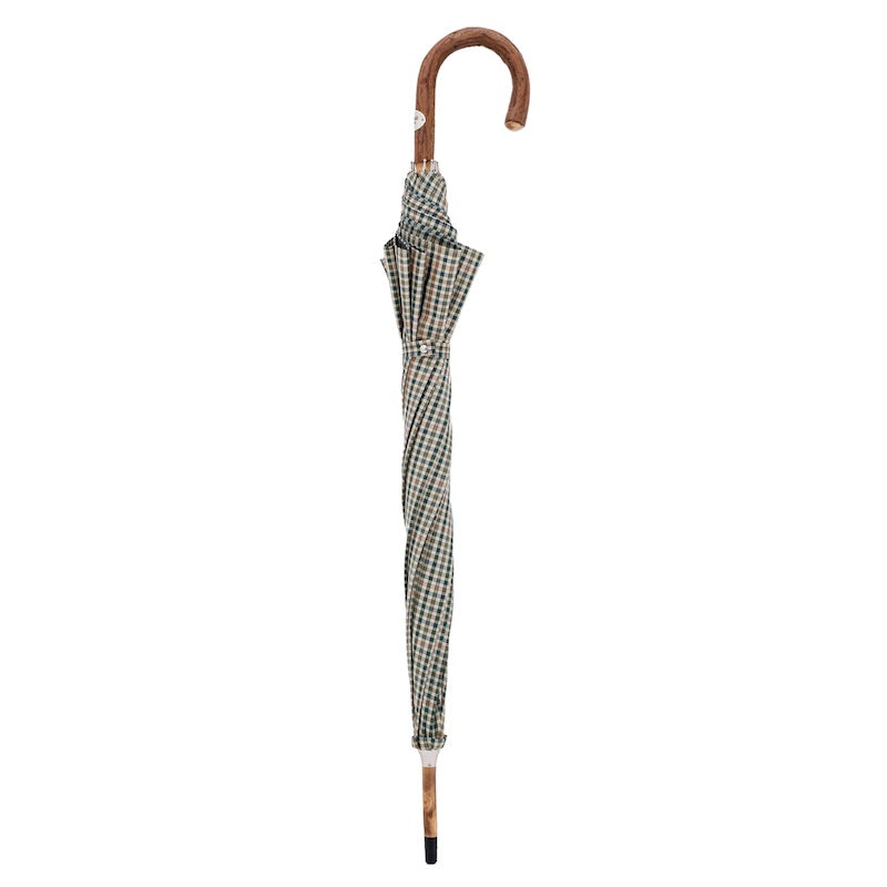 Pasotti Mini Tartan Umbrella with Wooden Handle