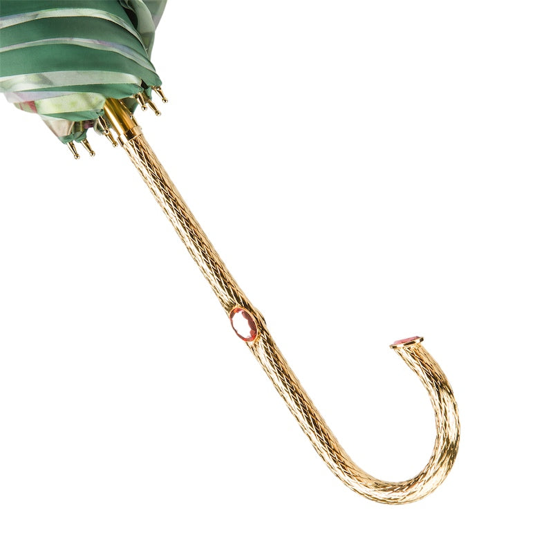 Pasotti Green and Pink Roses Umbrella