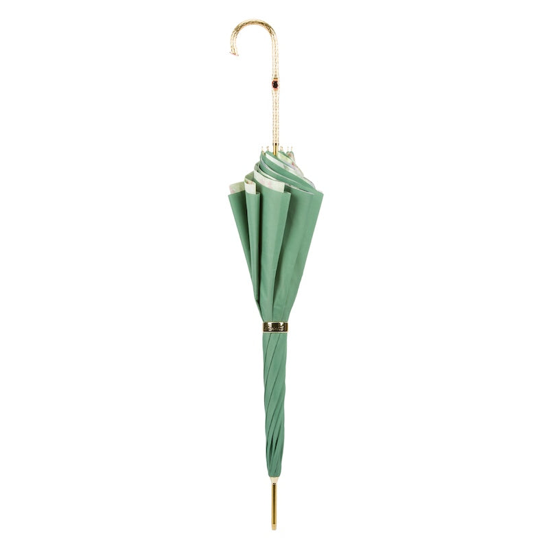 Pasotti Green and Pink Roses Umbrella