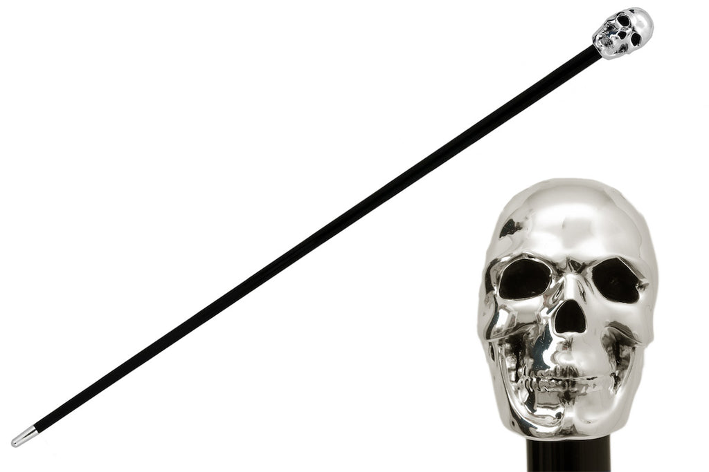 Pasotti Silver Skull Walking Cane