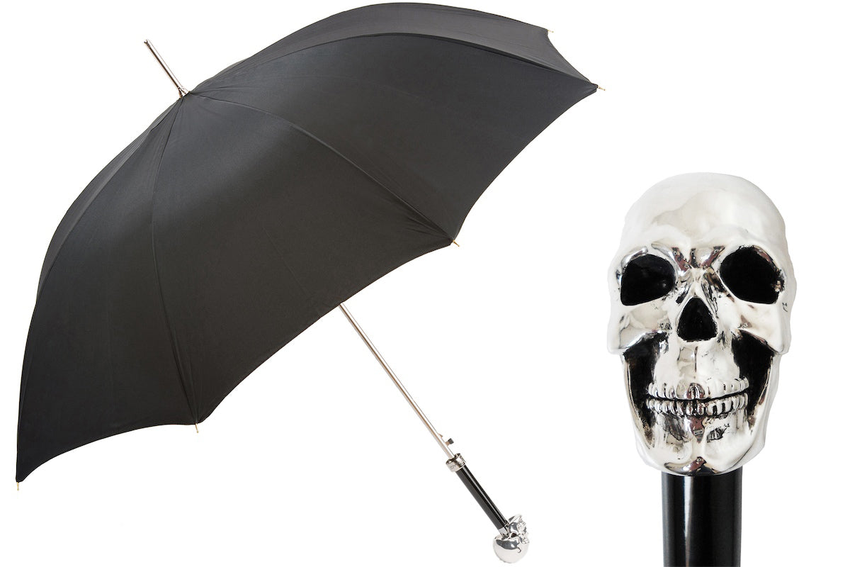 Pasotti Silver Skull Umbrella