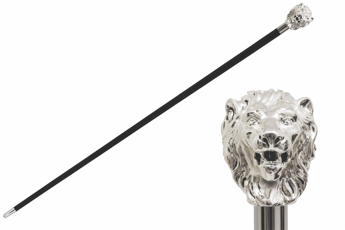 Pasotti Silver Lion Walking Cane