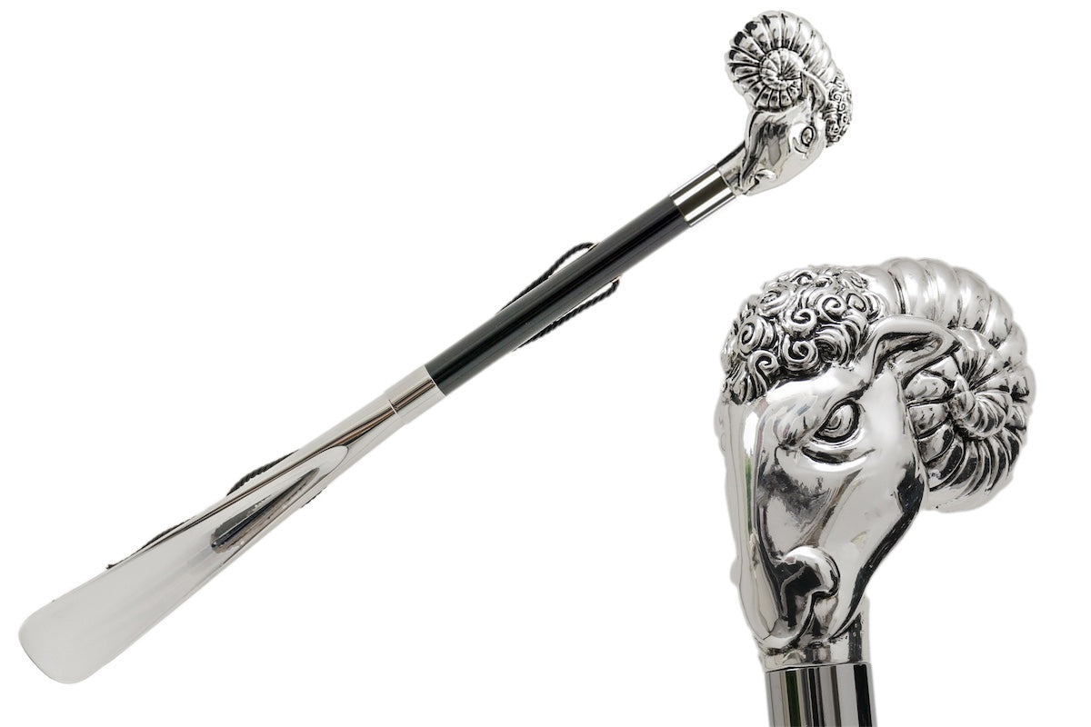Pasotti Silver Ram Shoehorn