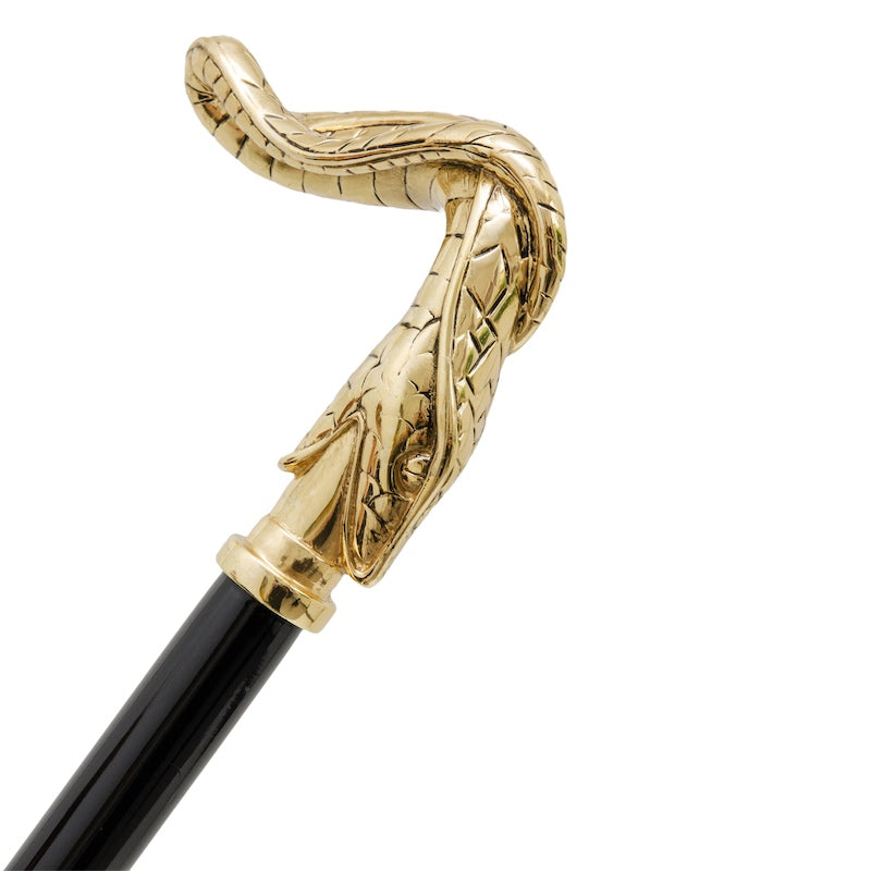 Pasotti Golden Snake Walking Cane