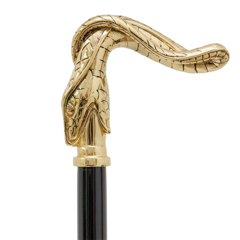 Pasotti Golden Snake Walking Cane