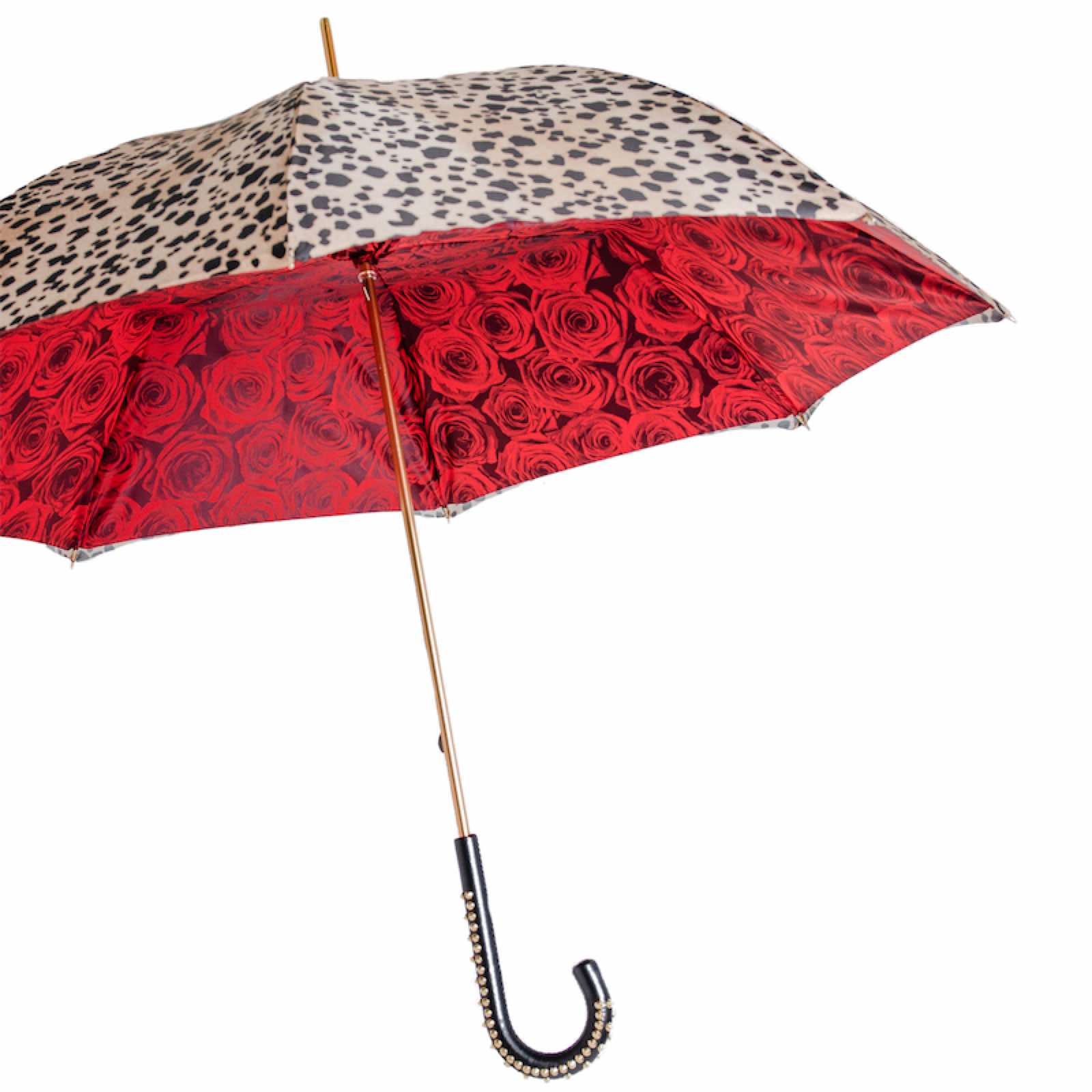 Pasotti Leopard & Red Roses Umbrella