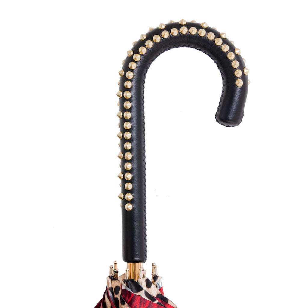 Pasotti Leopard & Red Roses Umbrella