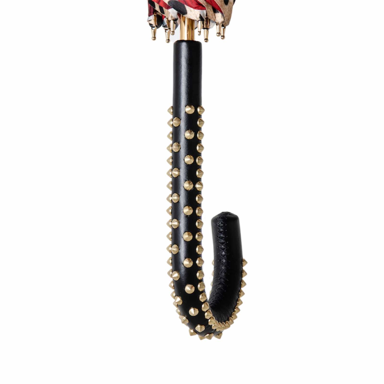 Pasotti Leopard & Red Roses Umbrella