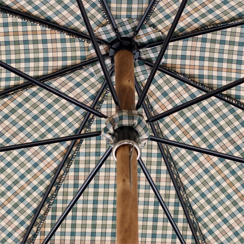 Pasotti Mini Tartan Umbrella with Wooden Handle